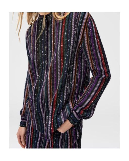 Missoni Black Sequin-Striped Blouse