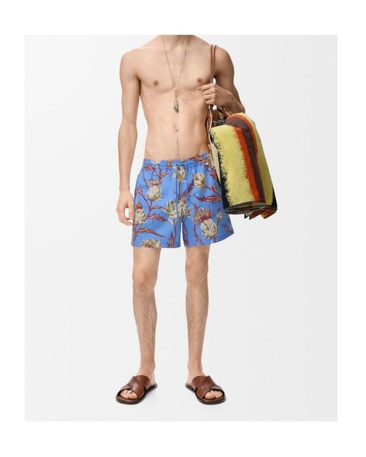 Loewe Blue Sea Floral Swim Shorts for men