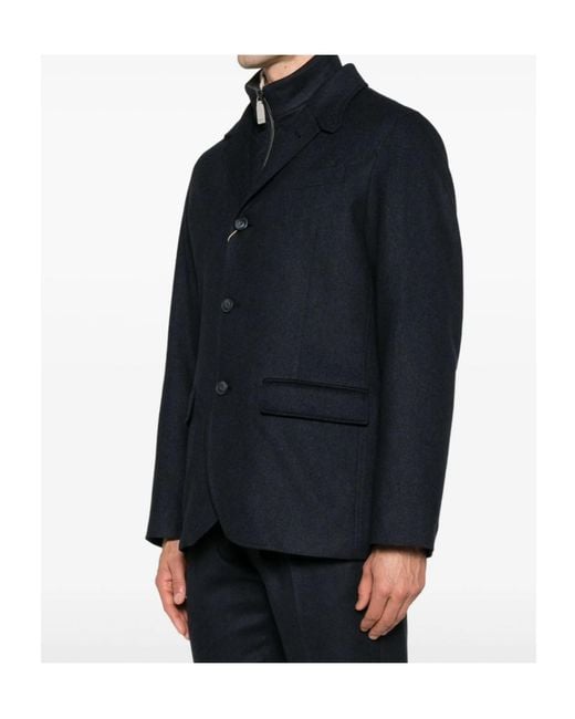 Herno Blue Long-Sleeved Zip-Up Jacket for men