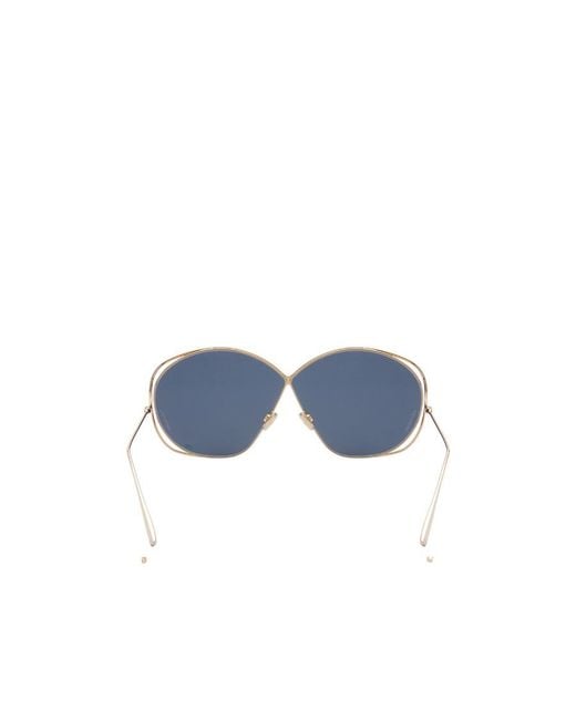 Dior Blue Oversized Round Sunglasses