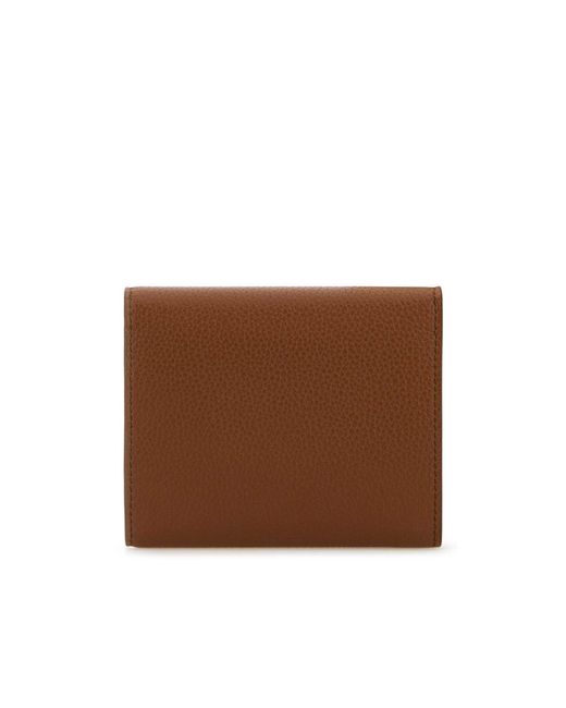 Miu Miu Brown Logo Plaque Compact Wallet