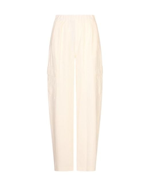 Fabiana Filippi White Elastic Waist Casual Pants