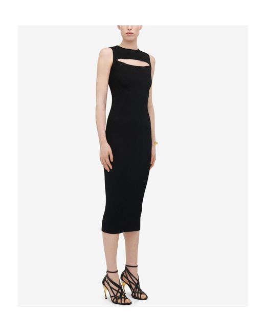 Alexander McQueen Black Cut-Out Knitted Sleeveless Dress