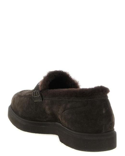Brunello Cucinelli Gray Round-Toe Loafers
