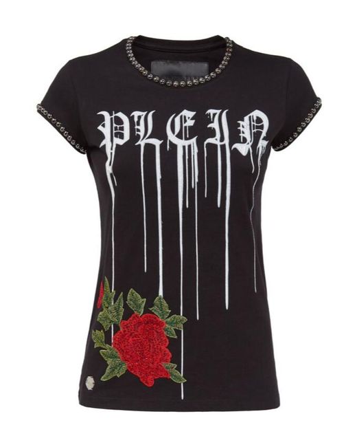 Philipp Plein Black Logo Details T-Shirt