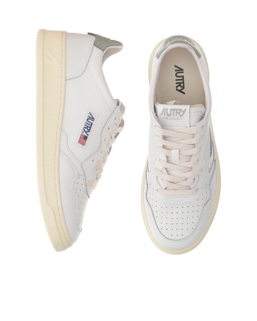 Autry White Medalist Low Sneakers for men