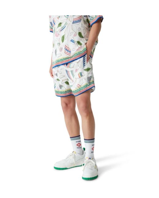 Casablanca Green Graphic Printed Drawstring Bermuda Shorts for men