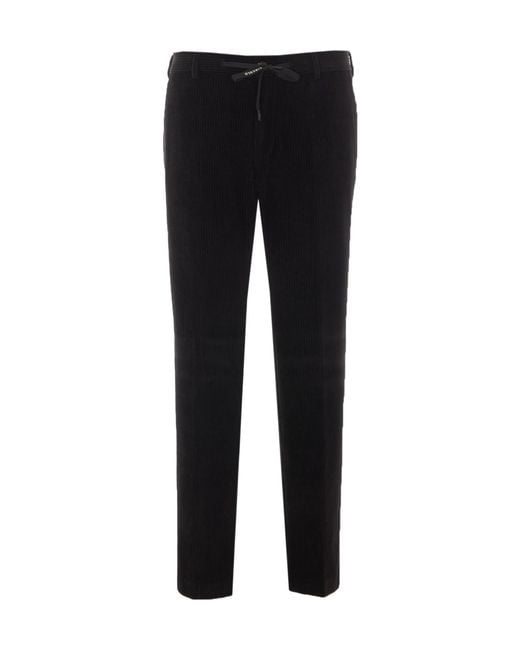 Circolo 1901 Black Drawstring Velvet Pants for men