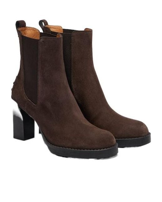 Tod's Brown 80 Suede Chelsea Boots
