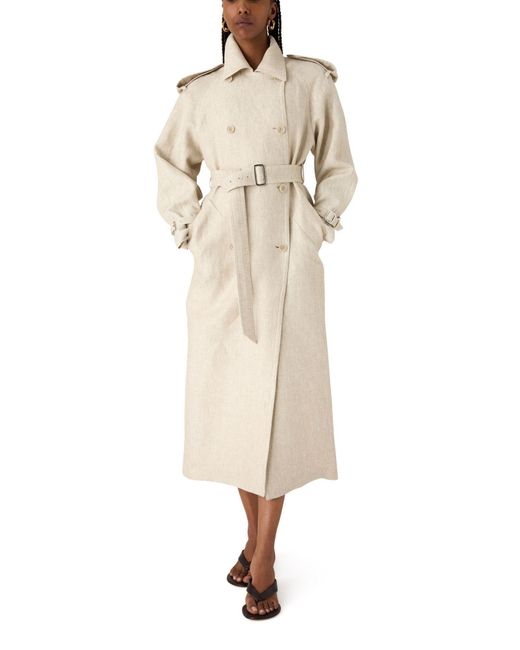 Max Mara Natural Long Belted Trench Coat