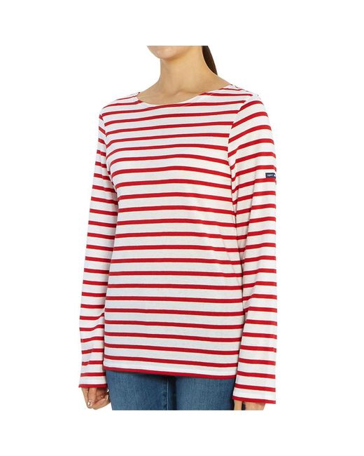 Saint James Red Striped Graphic T-Shirt for men