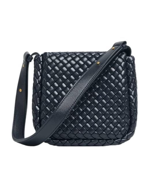 Bottega Veneta Blue Small Cobble Shoulder Bag