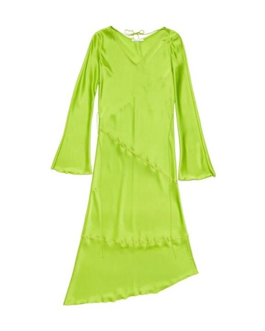 Acne Green Satin Midi Dress