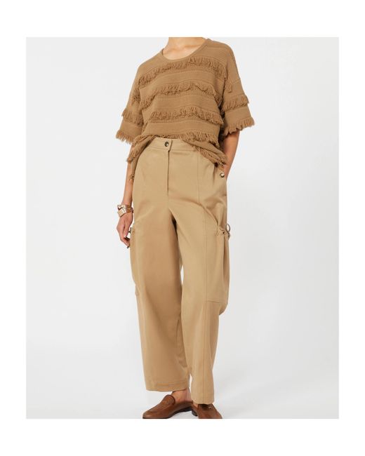 Max Mara Natural Fringe-Details T-Shirt