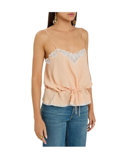 Chloé Natural Flower Trimmed Top