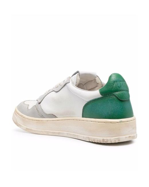 Autry White Distressed Lace-Up Sneakers for men