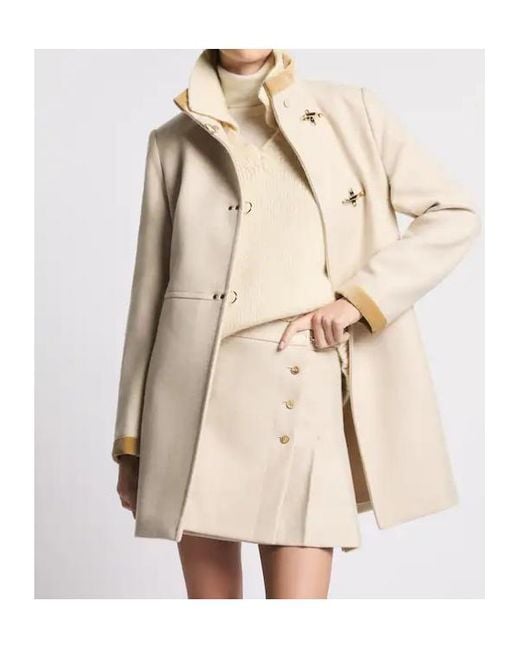 Fay Natural Virginia Wool Blend Coat