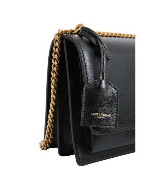 Saint Laurent Black Sunset Medium Shoulder Bag