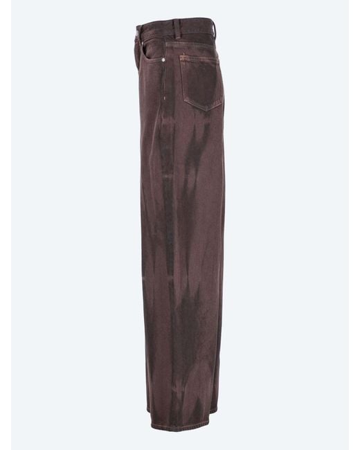 Ganni Brown Overdyed Heavy Denim Baggy Jeans