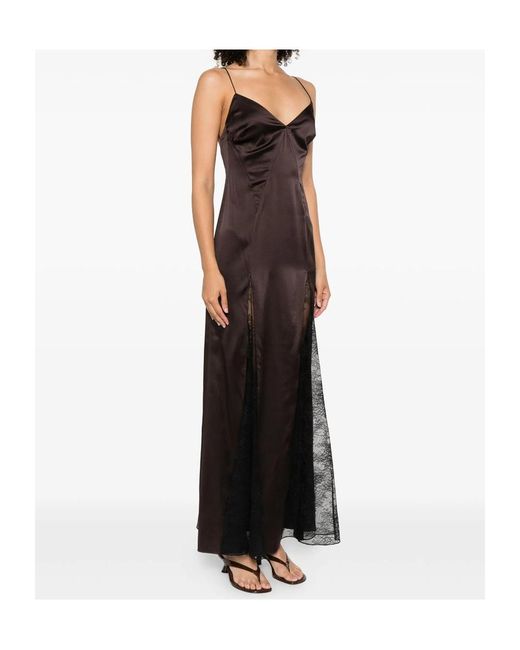 Staud Black Trinity Satin Dress