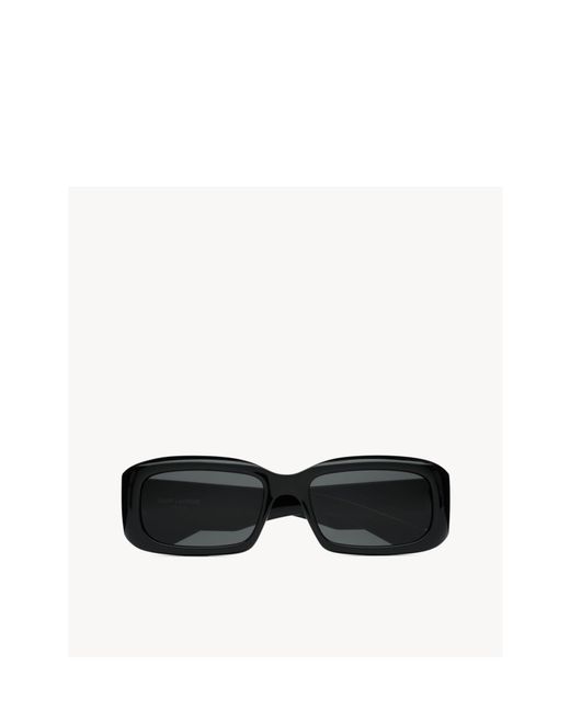 Saint Laurent White Eyewear Rectangular Frame Sunglasses