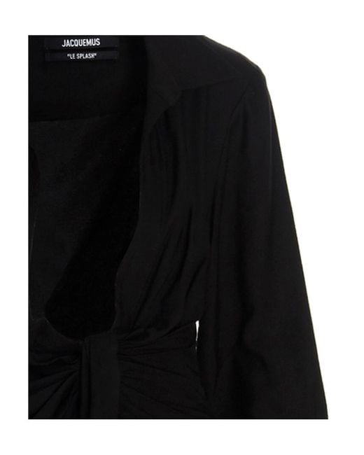 Jacquemus Black Bahia Sash Mini Dress