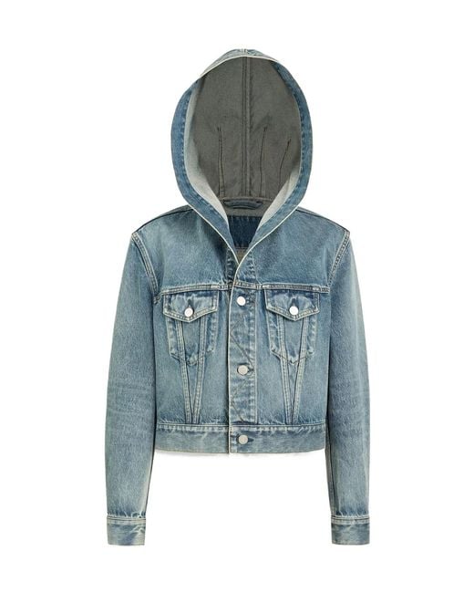 Alaïa Blue Hooded Denim Jacket