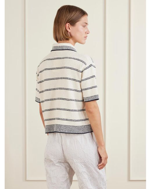 Rohe Gray Klara Striped Polo Shirt