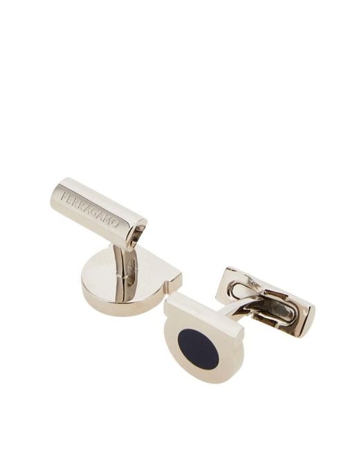 Ferragamo Metallic Gancini Cufflinks for men