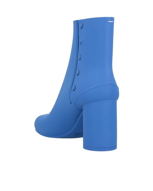 Maison Margiela Blue Solid-Color Minimalist Ankle Boots