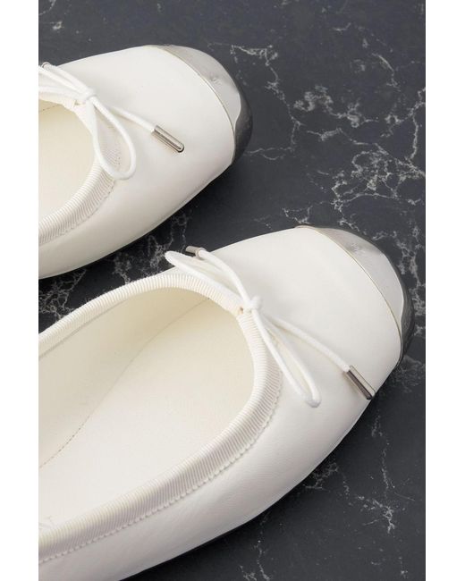 McQueen White Logo Ballet Shoes