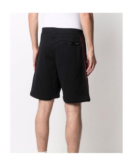 McQueen Black Logo Printed Sweat Shorts for men