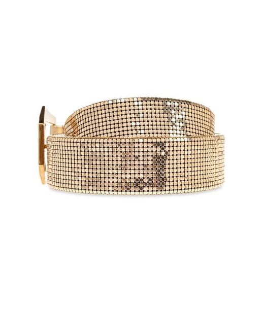 Versace Metallic Logo-Engraved Buckle Belt