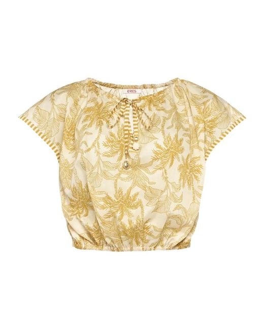 Eres Metallic Crocodile Cropped Blouse