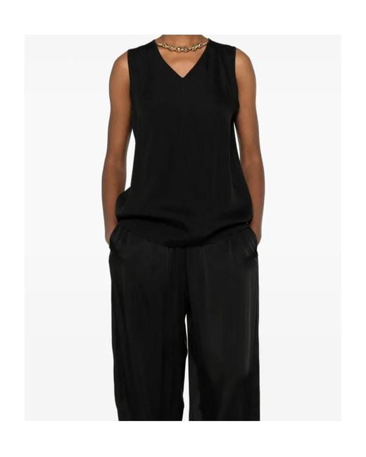 Fabiana Filippi Black V-Neck Top