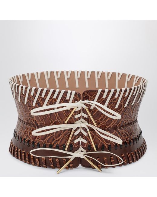 Dries Van Noten Brown Lace-Up Belt
