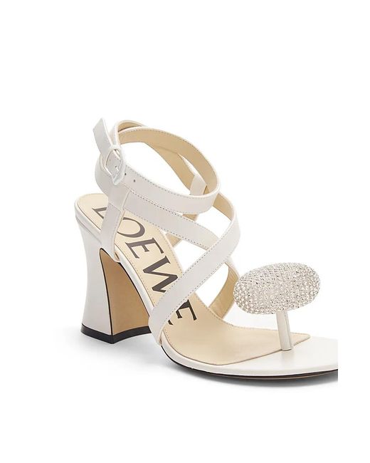 Loewe White Calle Pebble Sandal