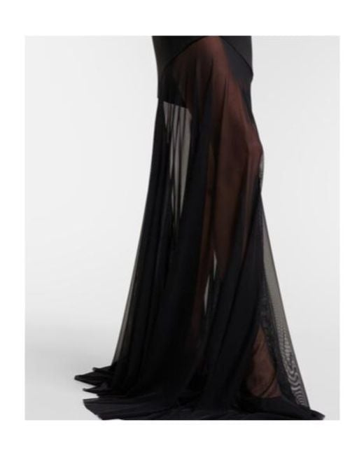 David Koma Black Sheer Gown