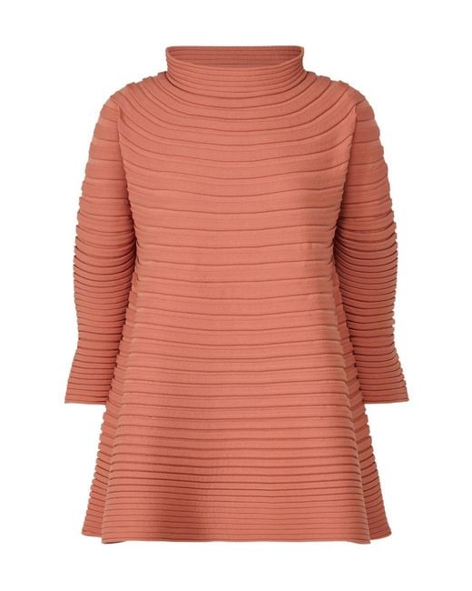 Pleats Please Issey Miyake Orange Pleats Please Issey Miyake Bounce Knit Top