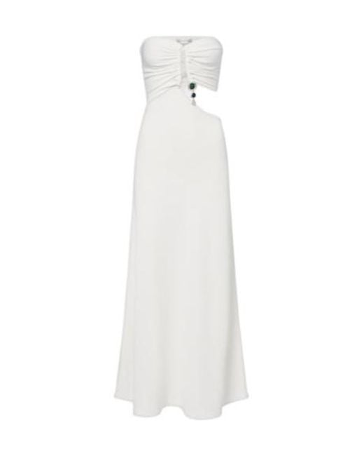 Christopher Esber White Embellished Cutout Jersey Maxi Dress