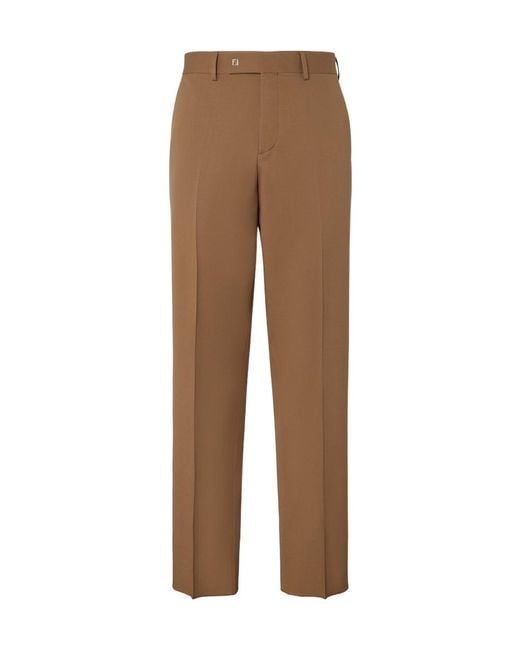 Fendi Brown Straight-Leg Tailored Cigarette Trousers for men