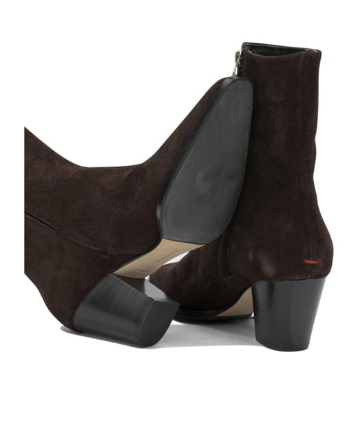 Aeyde Brown Square-Toe Ankle Boots