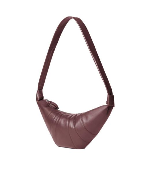 Lemaire Purple Medium Croissant Leather Bag
