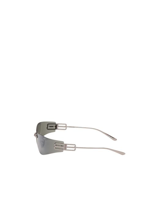 Balenciaga White Eyewear Rectangular Frame Sunglasses for men
