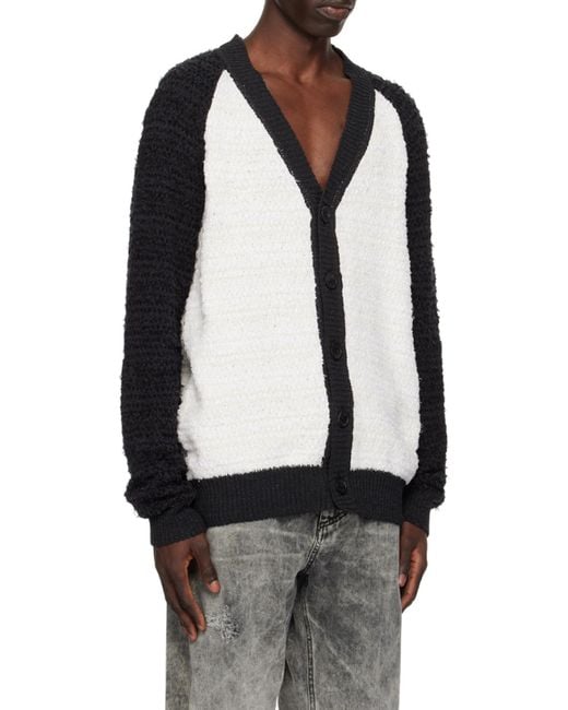 Balmain Black Two-Toned Tweed Cardigan for men