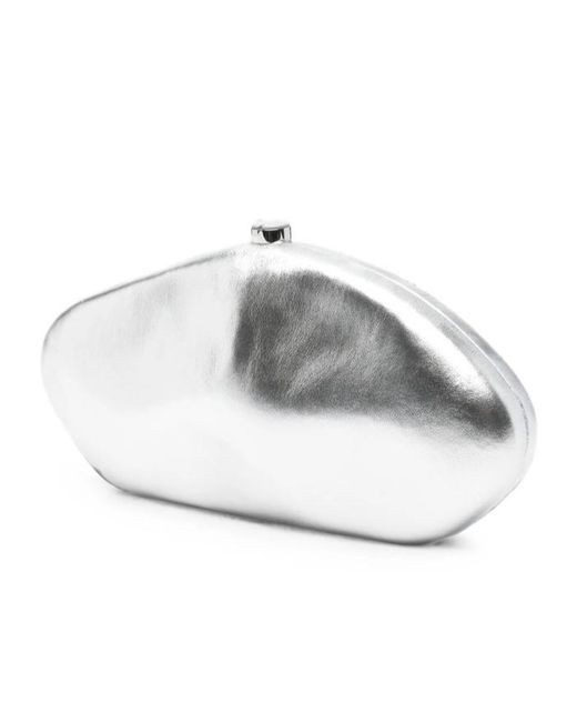 Cult Gaia Gray Clasp Clutch