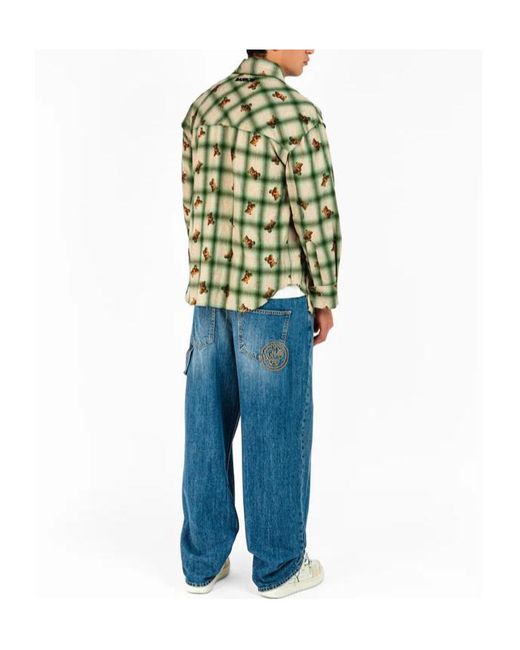 Barrow Green Check Pattern Flannel Shirt for men