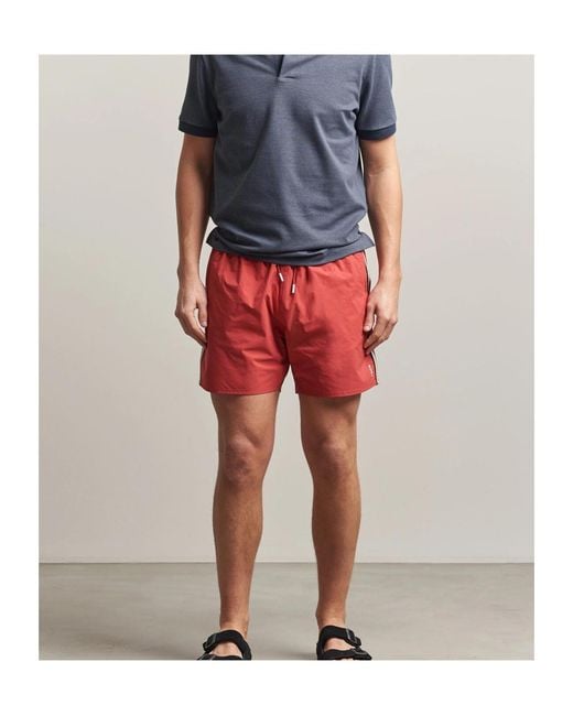 Boss Red Drawstring Swim Trunks for men