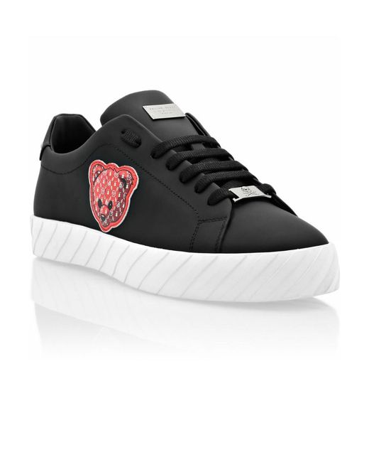 Philipp Plein Black Logo Patch Trainers for men