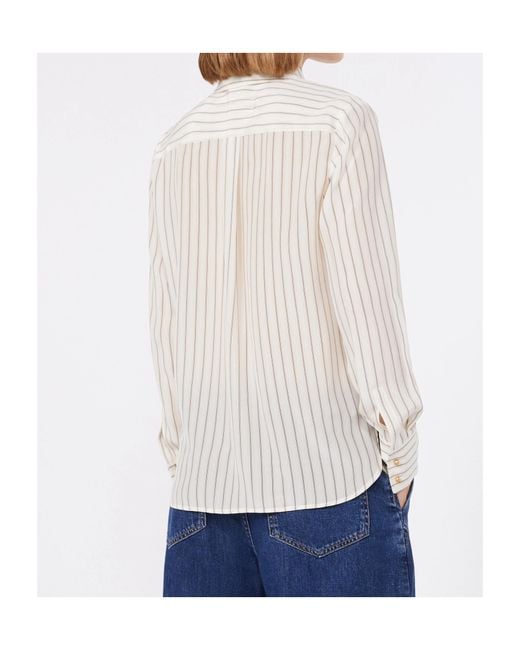 Max Mara White Printed Silk Shirt